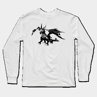 Dragon minimal silhouette white Long Sleeve T-Shirt